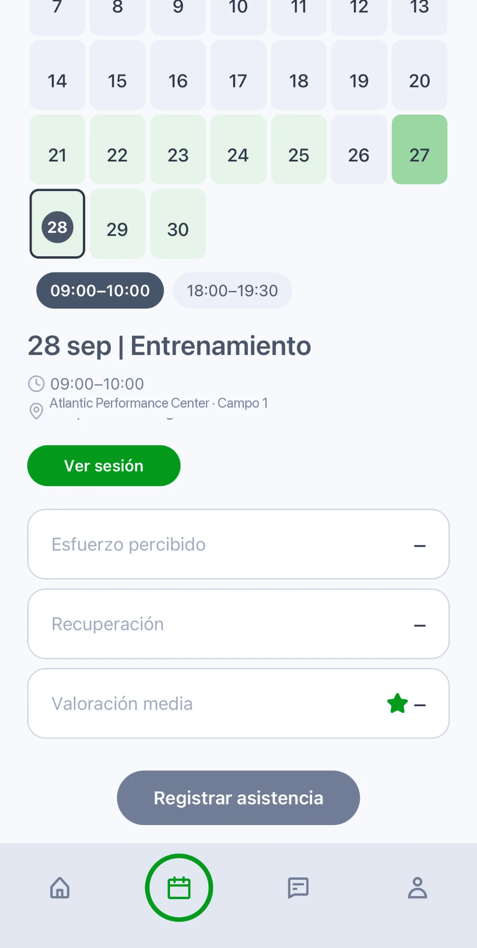 El deportista responde el esfuerzo percibido desde el aviso del móvil